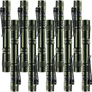 Beieverluck 10 Pack Small Mini LED Flashlight Pocket Flashlight Pen Light Flashlight Tactical Flashlight with Clip Flashlights for Camping Outdoor Emergency Inspection Fathers Gifts for Dad Husband