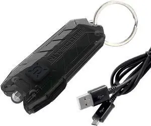 Nitecore Tube V2.0 55 Lumen USB Rechargeable Ultralight Keychain Flashlight with LumenTac Micro USB Charging Cable