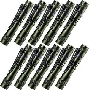 Beieverluck 10 Pack Small Mini LED Flashlight Pocket Flashlight Pen Light Flashlight Tactical Flashlight with Clip Flashlights for Camping Outdoor Emergency Inspection Fathers Gifts for Dad Husband
