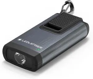 Ledlenser K6R Ultra-Compacted Foldout USB-A Rechargeable Keychain Flashlight 400 Lumens, Gray