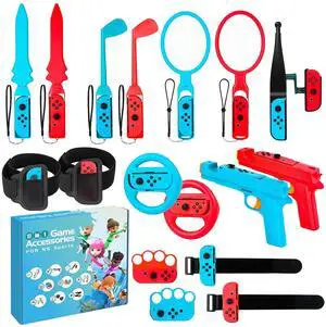 JoyHood Switch Sports Accessories Bundle Compatible with Switch/Switch OLED, 17-in-1 Family Sports Games Accessories Kit for Joy-Con Controller, Switch Sports Accessories for Kids & Adults