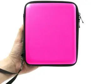 ADVcer 2DS Case, EVA Waterproof Hard Shield Protective Carrying Case with Hand Wrist Strap and Double Zipper Compatible with Nintendo 2DS (Fuchsia)