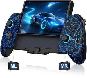 Spican Switch Controllers for Nintendo Switch/OLED, Hall Effect Wireless Pro Controller One-Piece Joypad, Full-Size Ergonomic Handheld Mode Gamepads with Battery/Turbo/Programming