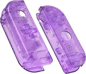 eXtremeRate Clear Atomic Purple Joycon Handheld Controller Housing (D-Pad Version) with Full Buttons, DIY Replacement Shell Case for Nintendo Switch & Switch OLED Joy-Con  Console Shell NOT Included