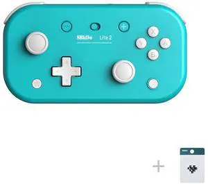 8Bitdo Lite 2 Bluetooth Controller with Motion Controls, Linear Motors Vibration, Joysticks, Triggers and D-pad, Wireless Gamepad for Switch/Switch 2, Android & Raspberry Pi (Turquoise)