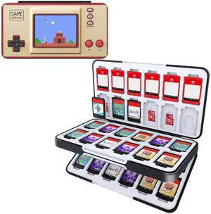 HEIYING Game Card Case for Nintendo Switch & OLED,Customized Pattern Switch Lite Game Storage Case with 48 Games Cards Slots and 24 Micro SD Cards Slots