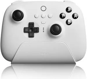 8Bitdo Ultimate Bluetooth Controller with Charging Dock for Switch/Switch 2, Steam Deck & PC Windows, 2.4G Wireless Pro Gamepad with Back Buttons, Hall Effect JoysticksWhite