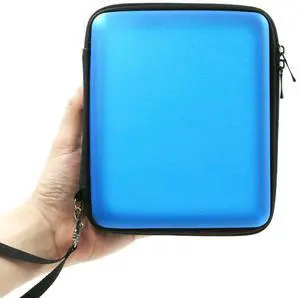 ADVcer 2DS Case, EVA Waterproof Hard Shield Protective Carrying Case with Hand Wrist Strap and Double Zipper Compatible with Nintendo 2DS (Blue)