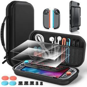 Switch 2 Accessories Bundle for Nintendo Switch 2 2025, Portable Hard Shell Slim Case with Switch 2 Crystals Cover kit, 2 HD Screen Protectors (7.9 Inch),Dust Plugs Kit, 4 Thumb Grips