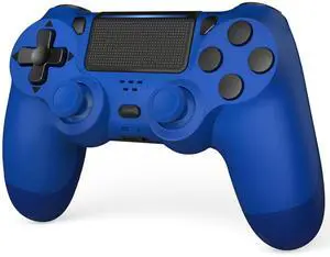 TIANHOO Wireless Controller compatible with PS4, with Vibration Feedback, Motion Sensing, Touchpad, Light Bar, Share, Speaker, 3.5mm Headphone Jack (Blue)