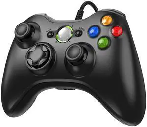Etpark X-Box 360 Controller Wired, Gamepad Controller with Wired USB for Microsoft X-Box 360 & Slim Console and PC Windows XP/7/8/10, with Upgraded Joystick, Black