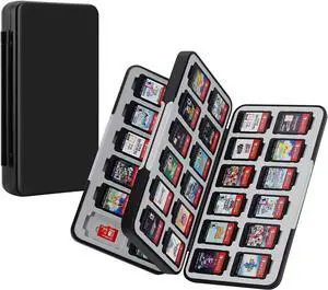 JINGDU 48-Slot Switch Game Card Case Compatible with Switch Game Cards & micro SD Cards, the Games Holder Organizer Suitable for Switch, NS2/NS/Lite/OLED Game Card, Black