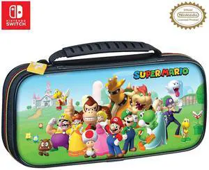Game Traveler RDS -Officially Licensed Nintendo Switch Super Mario Deluxe Travel Case - Protects Nintendo Switch and Joy-Con Action Grips