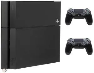 HumanCentric Wall Mount Compatible with PS4 Fat, 2 Controller Mounts Bundle, Mount on The Wall or on The Back of The TV with a VESA Pattern, Does Not Work with Slim or Pro PS4, Hardware Included