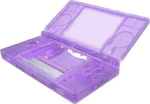 eXtremeRate Clear Atomic Purple Replacement Full Housing Shell for Nintendo DS Lite, Custom Handheld Console Case Cover with Buttons, Screen Lens for Nintendo DS Lite NDSL - Console NOT Included