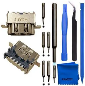 PAOBTEIY 2 Pack HDMI Port Replacement for xbox one X With 10-in-1 Kits