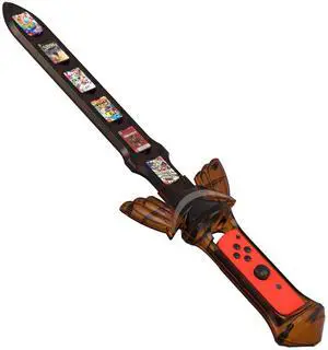 EJGAME Switch Sports Accessories, Game Sword for Switch Sports Chambara (Swordplay)/Tears of the Kingdom/Skyward Sword HD with 12 Game Card Slots - Brown (1 Pack)