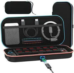 ivoler [Charge inside Carrying Case for Nintendo Switch 2 Console 2025, Travel Case with Charging Cable Port, Holds 12 Game Cards Cartridge for Switch 2 Accessories Black