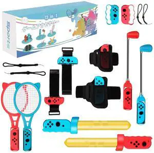 OLDZHU Switch Sports Accessories,12 IN 1 Family Sports Games Pack Accessories Kit,Switch Sports Accessories Bundle Compatible with Nintendo Switch/ OLED Console & Joy-con