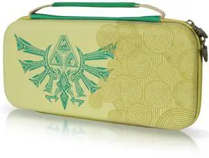 TIKOdirect Carrying Case for Switch OLED, Hard Shell Travel Carry Case with 10 Game Card Slots, Protective Storage Bag for NS Zelda Console & Accessories, Green and Blue Tears of Kingdom
