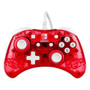 PDP Gaming Rock Candy Wired Power Nintendo Switch Pro Controller, Officially Licensed Lite/OLED Compatible Gamepad, Stormin Cherry Red