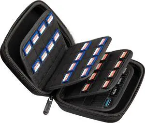ButterFox Large Capacity 63 Slots Storage Case Holder for SD Memory Cards, Switch Game Cartridges, PS Vita Game and Micro SD Cards
