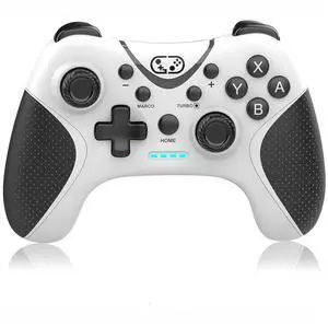 Cehensy Switch Controller,Bluetooth Switch Pro Controllers for Nintendo Switch/Lite/OLED/PC Window,PC Gaming Controller with Programmable Buttons,Wake up,Gyro Axis,Turbo,Dual Vibration, White