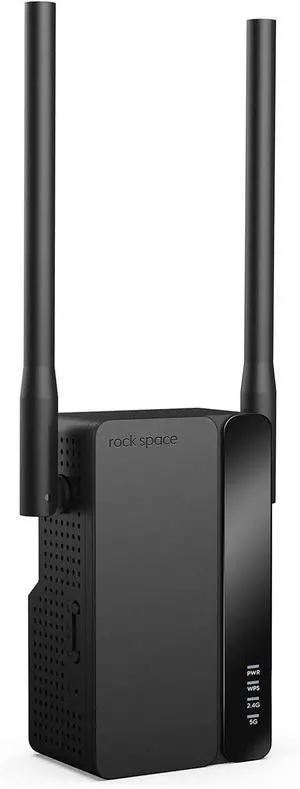Rockspace WiFi 6 Extender: Up to 1500 Sq. Ft. Coverage, 35+ Devices, Dual-Band, 1.8Gbps Speed, 4 Antennas, AP Mode with Gigabit Port for Home & Gaming AX1800 (AX1800 Black 02)