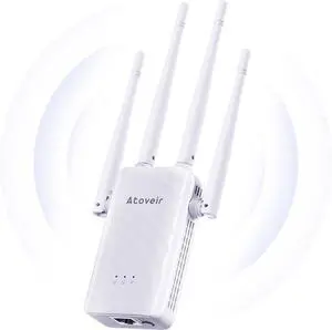 WiFi Extender with Ethernet Port  Powerful 2.4GHz WiFi Repeater & Range Extender for Home, WiFi Repeater Wireless Signal Booster Compatible with All Routers, Smart 1-Tap Setup,White