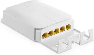 Outdoor 5 Port Gigabit PoE Extender, 1 PoE in 4 PoE Out, IEEE 802.3 af/at/bt 90W PoE Repeater with 10/100/1000Mbps, YuLinca Wall Mount Waterproof POE Passthrough Switch