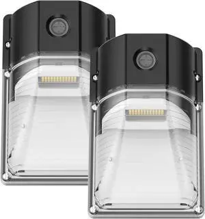 30W Mini LED Wall Pack Light with Dusk to Dawn Photocell, 5000K Wall Pack Light Outdoor Led, AC120V 3600LM Waterproof Outdoor Commercial Lighting Fixture for Garage, Warehouse, Garden, (2 Pack)