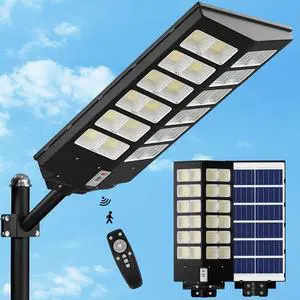 7200W Solar Street Lights Outdoor Motion Sensor Wall Light - 480pcs LED True 96000LM Wide Angle Solar Lights,Waterproof IP66 Street Lights Solar Powered for Playground Yard (7200W)