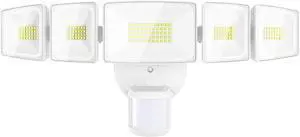 Onforu 120W 12000LM LED Security Lights Motion Sensor Outdoor, Dusk to Dawn Flood Lighting, 5 Heads 360° Wide Angle Illumination, 6500K IP65 Waterproof Hardwired Floodlight Motion Detection (White)