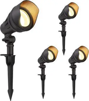 DEWENWILS LED Low Voltage Landscape Lights, 14W 540LM 3000K 12V Aluminum Outdoor Spotlight, IP65 Waterproof Landscape Lighting for Yard, Garden, House, Tree, Lawn, 4 Pack