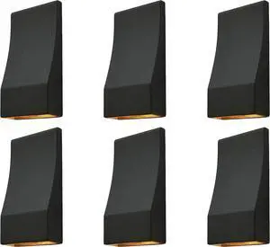 GKOLED Low Voltage LED Wedge Deck Rail Light, Landscape Railing Post Fence Accent Lighting, 2W 2700K Integrated LED Chips, Die-cast Aluminum, Powder Coated Finish, 12V AC/DC, IP65 Rated, Black, 6-Pack