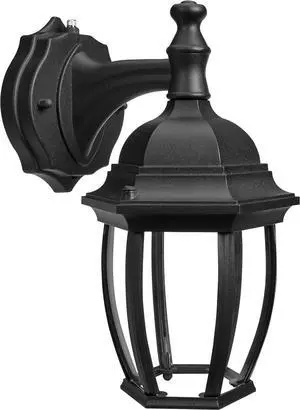 Maxxima LED Outdoor Wall Light - Black Coach Light Fixture with Clear Glass, Photocell Sensor, 830 Lumens, 3 CCT 3000K/4000K/5000K, Dusk to Dawn Lighting for Porch, Garage, and Front Door