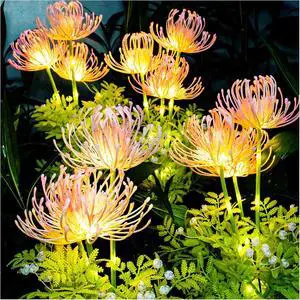 Solar Garden Lights, Solar Flowers Lights with Glowing Flowers & Stems, Upgraded Solar Panel, Outdoor Lights for Garden Decoration,Yard Decor and Gift for Mother (4 Pack)