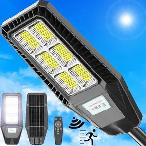 TENKOO Solar Street Light Outdoor 25000LM Motion Sensor Lamp Waterproof IP66 Security Powered for Dusk Dawn Court and Parking Lot Solar Flood Lights Commercial Streetlight