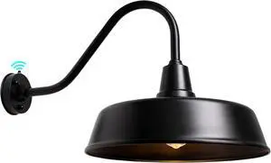 Gooseneck Barn-Lights Outdoor Fixture - 21 inch Farm Style Black Large Lighting Farmhouse Exterior Sconce Wall Light for House, Dusk to Dawn Sensor Front Door Porch Garage (21 inch)