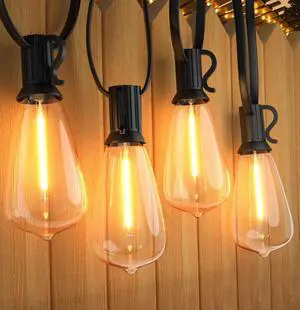 Afirst Outdoor String Lights 20FT with 22 LED Bulbs(2 Spare) Waterproof Connectable Patio Lights for Outside Backyard Porch Lighting