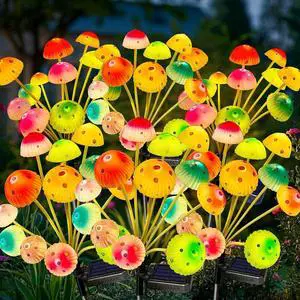 Kohlrabi Solar Garden Lights, 6 Pack Solar Mushroom Lights Outdoor, Upgraded 72LED Mushroom Flower Light Yard Decor Outside Waterproof, Garden Decor for Lawn Front Porch Patio Backyard