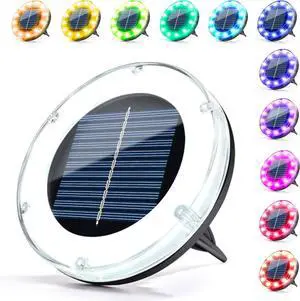 SOLPEX Multicolor Solar Ground Lights, Solar Garden Lights Outdoor Waterproof, 12 Led 2 Lighting Modes, Landscape Lighting for Pathway Yard, Patio, Pool,Walkway 12 Packs