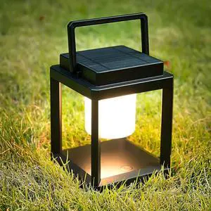 Outdoor Table Lamp, LED Solar Outdoor Lantern, Portable Rechargeable Solar Lamp Waterproof, Touch Control Outdoor Lamps Cordless Lights Decorative for Patio Family Camp/ Reading/ Camping