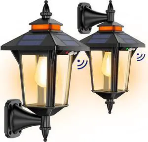 Aqonsie Solar Porch Lights Outdoor with 3 Lighting Modes & Motion Sensing, Elegant Solar Barn Lights Outdoor Waterproof Solar Wall Sconce Lights, Solar Lanterns for Barn Shed Yard Garage Chicken Coop