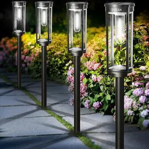 Solar Pathway Lights Outdoor 8Pack, 12H Lasting Solar Powered Path Lights for Outside, IP65 Waterproof Solar Walkway Lights Outdoor for Yard Sidewalk Driveway Patio