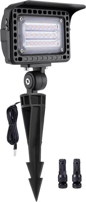 Low Voltage LED Flood Light - 7W Landscape Wall Wash Light, 12V Outdoor IP65 Waterproof Angle Adjustable, Warm White Wide Beam Hardwired Aluminum Brown for Garden Yard Patio House