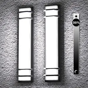 2Packs 6000K Outdoor Wall Lights, 23.6in LED 10%-100% Dimmable Modern Porch & Patio Wall Light Fixture, Black Exterior Sconce Wall Mounted Lights for Garage Living Room Courtyard House(6000K)