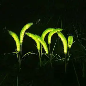 New Upgraded Setaria Viridis Solar Lights Outdoor Waterproof, Solar Lights for Garden Patio Yard Decor (White 4 Pack)