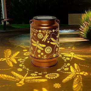 Dragonfly Solar Lantern Lights, Outdoor Lanterns for Garden Decor, Hanging Lantern for Backyard Porch Patio Table Yard Balcony Lawn Pathway, Gifts for Women Grandma Mom, 1PCS