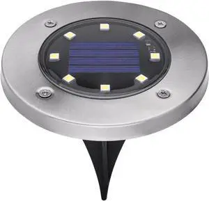 BLACK+DECKER Solar-Powered Outdoor Disk Light - 8 Pack (BDSLDK8P)